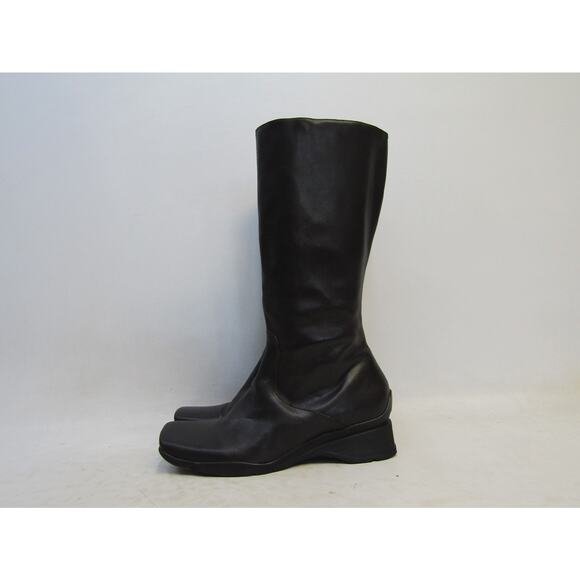 NINE WEST Size 5 M Brown Leather Zip 13" Knee High Fashion Boots - Picture 1 of 11